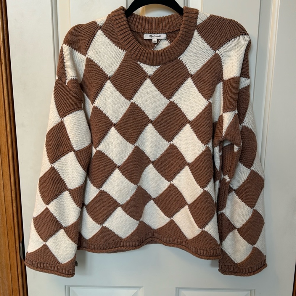 Madewell diamond pattern sweater. EUC. Small
